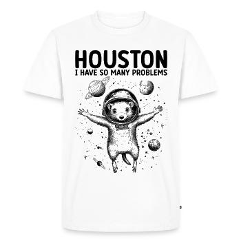 Houston J’ai tellement de problèmes Opossum Universe - T-shirt Premium bio Homme - blanc - Devant - Nico (187cm)