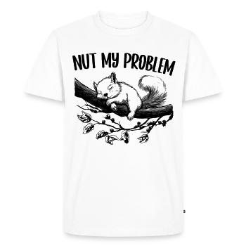 Nut My Problem Cute Squirrel Gift - Men's Premium Organic T-Shirt - white - Front - Nico (187cm)