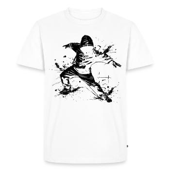 Breakdancer Graffiti - T-shirt Premium bio Homme - blanc - Devant - Nico (187cm)