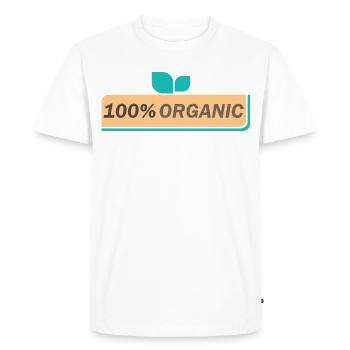 100 % biologique Alimentation saine et naturelle - T-shirt Premium bio Homme - blanc - Devant - Nico (187cm)