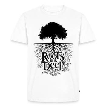 Roots Run Deep - Tree of Life Nature Design - Men's Premium Organic T-Shirt - white - Front - Nico (187cm)