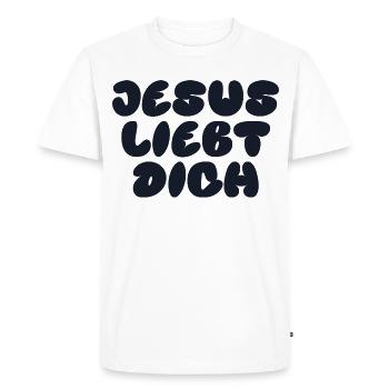 JÉSUS T’AIME - T-shirt Premium bio Homme - blanc - Devant - Nico (187cm)