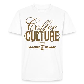 Culture du café – Pas de café, pas de travail - T-shirt Premium bio Homme - blanc - Devant - Nico (187cm)