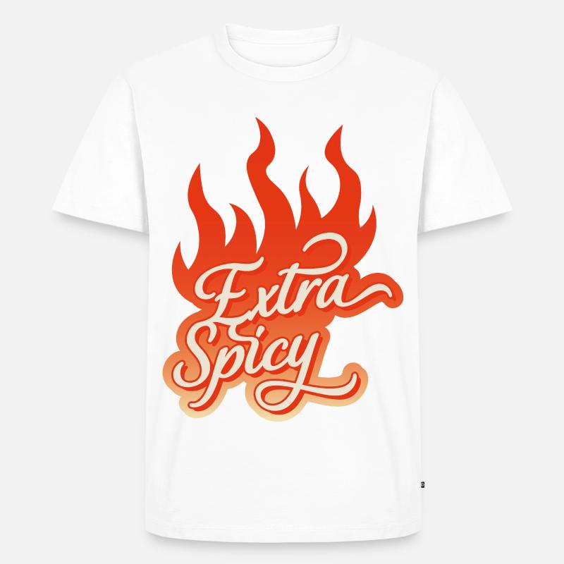 Extra Spicy – Feurige Typografie - Männer Premium Bio T-Shirt - Weiß