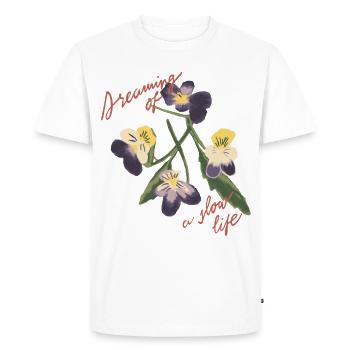 Illustration de fleur à vie lente - T-shirt Premium bio Homme - blanc - Devant - Nico (187cm)