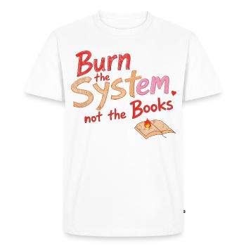 Burn the system - Men's Premium Organic T-Shirt - white - Front - Nico (187cm)