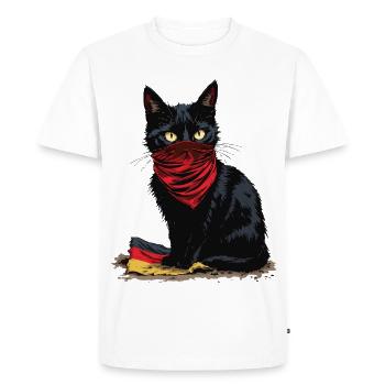 Black Cat Antifa - Schwarze Katze - Männer Premium Bio T-Shirt - Weiß - Vorne - Nico (187cm)