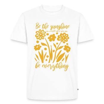 Blumen - Frühling - Soyez le soleil - Spruch - T-shirt Premium bio Homme - blanc - Devant - Nico (187cm)