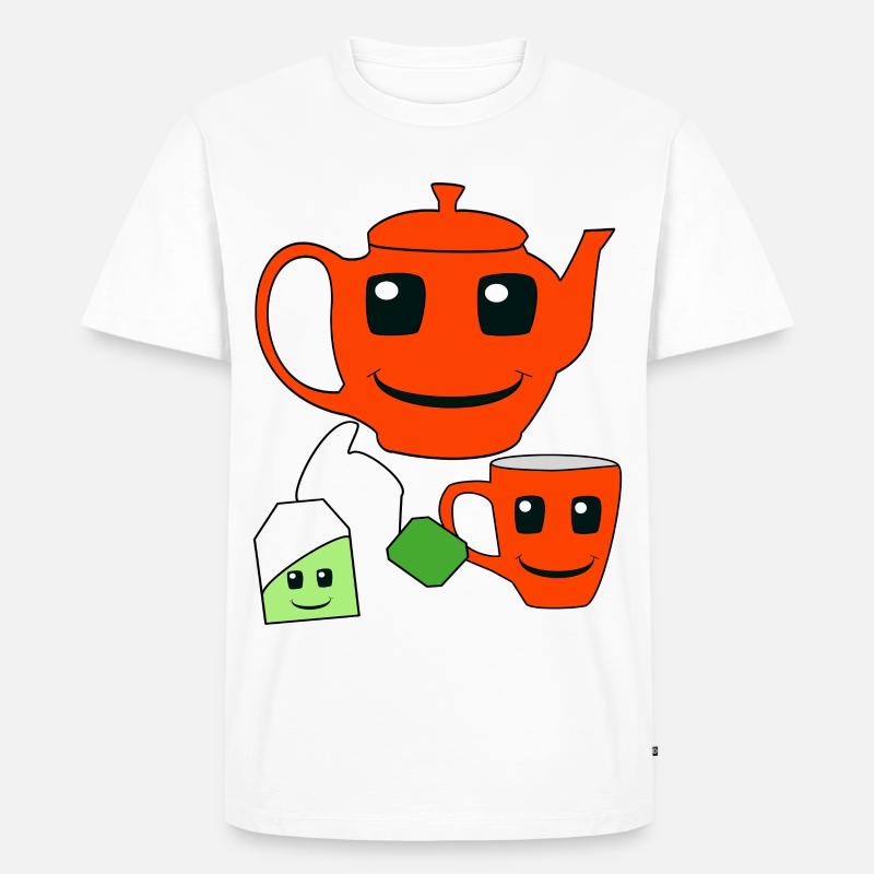 Teekanne Tee Tasse Teebeutel - Männer Premium Bio T-Shirt - Weiß