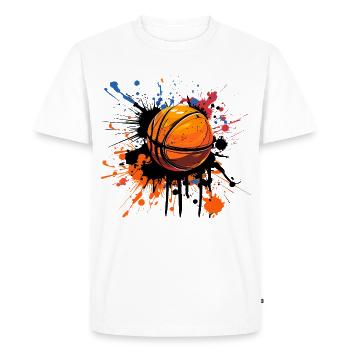 Ballon de basket-ball Street Art - T-shirt Premium bio Homme - blanc - Devant - Nico (187cm)