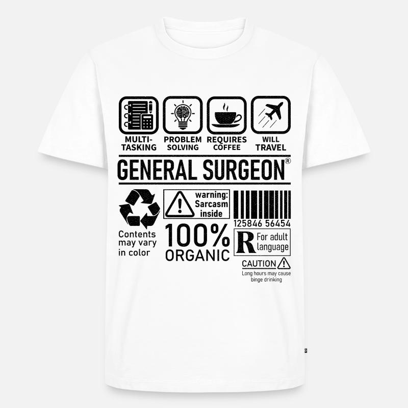 General Surgeon multi tasking problem solving - Männer Premium Bio T-Shirt - Weiß
