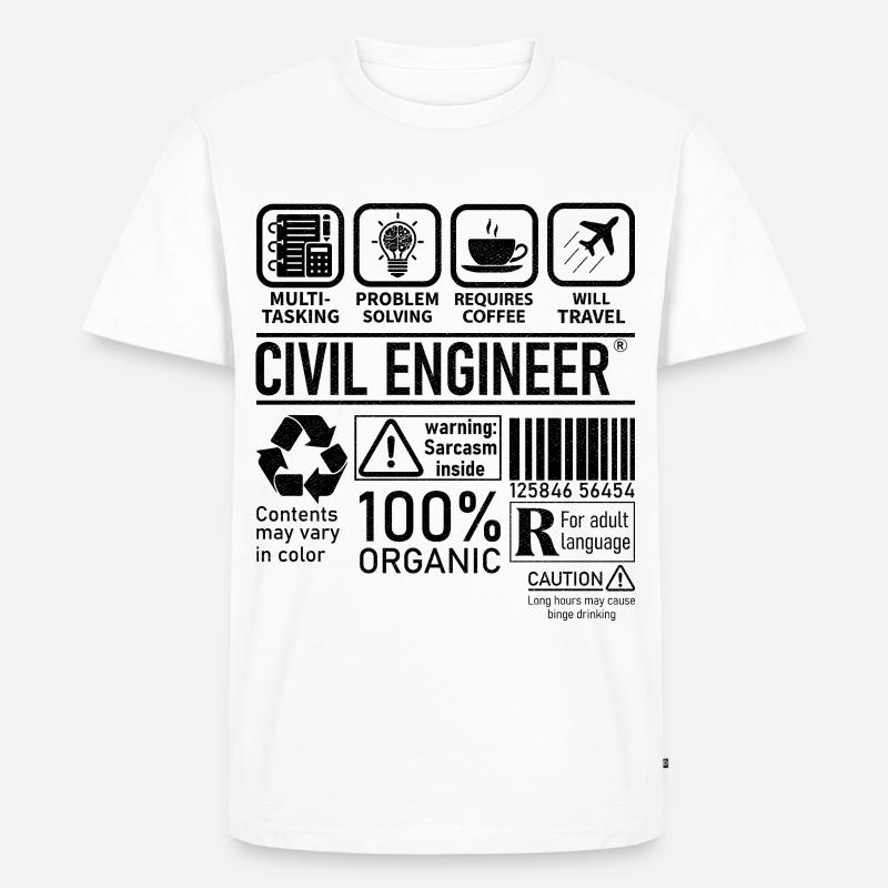Civil Engineer multi tasking problem solving - Männer Premium Bio T-Shirt - Weiß
