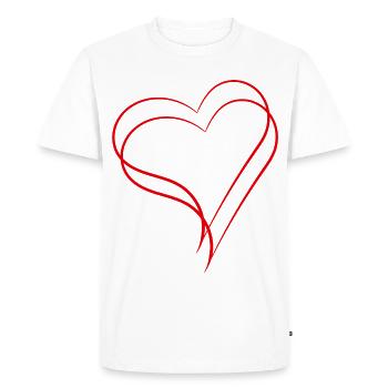 Deux cœurs - T-shirt Premium bio Homme - blanc - Devant - Nico (187cm)