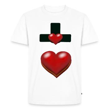 Cross Crosses Heart Hearts - Men's Premium Organic T-Shirt - white - Front - Nico (187cm)