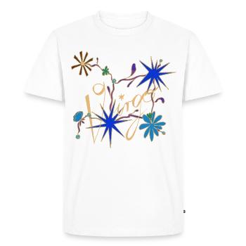 Virgo – Mystical Zodiac Signs and Flowers - Men's Premium Organic T-Shirt - white - Front - Nico (187cm)