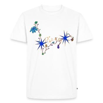 Pisces – Mystical Zodiac Signs and Flowers - Men's Premium Organic T-Shirt - white - Front - Nico (187cm)