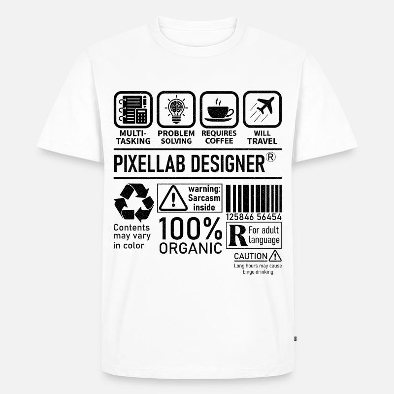 Pixellab Designer multi tasking problem solving - Männer Premium Bio T-Shirt - Weiß