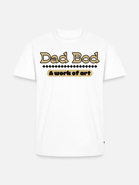 Dad Bod – Kunstvolles Statement für Väter - Männer Premium Bio T-Shirt - Weiß