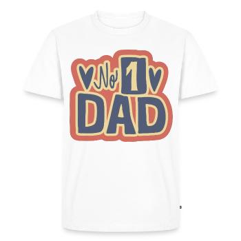 No 1 Dad Heart Design - T-shirt Premium bio Homme - blanc - Devant - Nico (187cm)