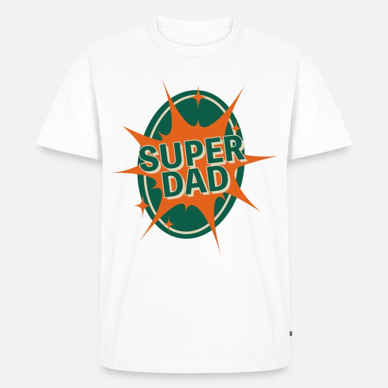 Conception de style bande dessinée Super Dad - T-shirt Premium bio Homme - blanc