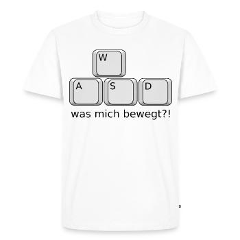 Ce qui me touche - T-shirt Premium bio Homme - blanc - Devant - Nico (187cm)