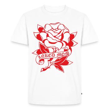 Tatouage de maman encrée Rose - T-shirt Premium bio Homme - blanc - Devant - Nico (187cm)