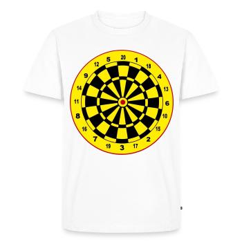 Fléchettes, fléchettes, fléchettes, autocollants, jeu de fléchettes - T-shirt Premium bio Homme - blanc - Devant - Nico (187cm)