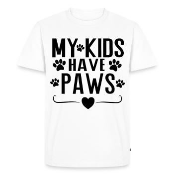 Mes enfants ont des pattes – Conception de la déclaration parentale de chien - T-shirt Premium bio Homme - blanc - Devant - Nico (187cm)