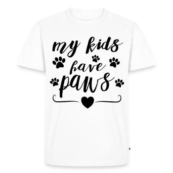 Mes enfants ont des pattes – Conception de la déclaration des parents d’animaux - T-shirt Premium bio Homme - blanc - Devant - Nico (187cm)