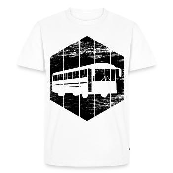 bus - Men's Premium Organic T-Shirt - white - Front - Nico (187cm)