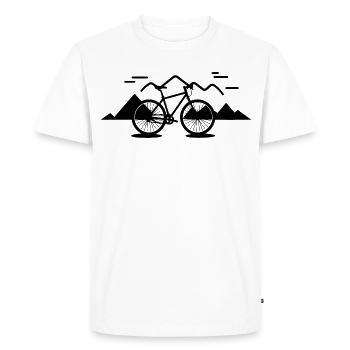 Croquis de VTT - T-shirt Premium bio Homme - blanc - Devant - Nico (187cm)
