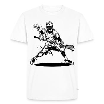 Lacrosse Player Drawing - Men's Premium Organic T-Shirt - white - Front - Nico (187cm)