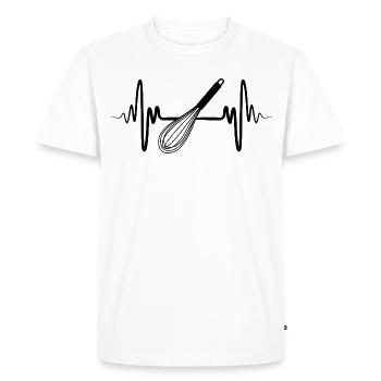 Croquis du batteur à main - T-shirt Premium bio Homme - blanc - Devant - Nico (187cm)