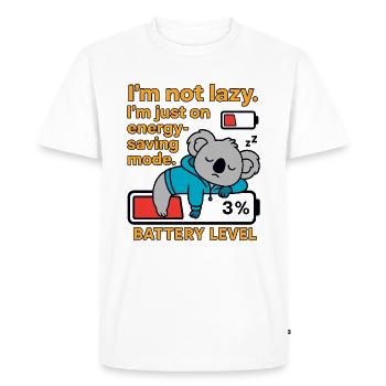 Koala in energy-saving mode - Men's Premium Organic T-Shirt - white - Front - Nico (187cm)