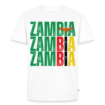 Zambian flag, I love Zambia - Men's Premium Organic T-Shirt - white - Front - Nico (187cm)
