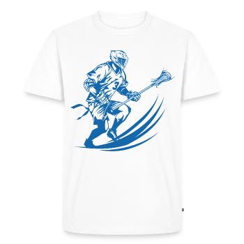Lacrosse Player Graphics - Men's Premium Organic T-Shirt - white - Front - Nico (187cm)