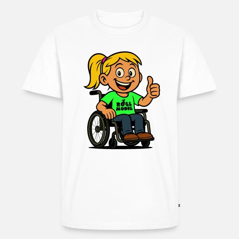 Lolla Vorbild der Rollstuhlfahrer. Rollstuhl # - Männer Premium Bio T-Shirt - Weiß
