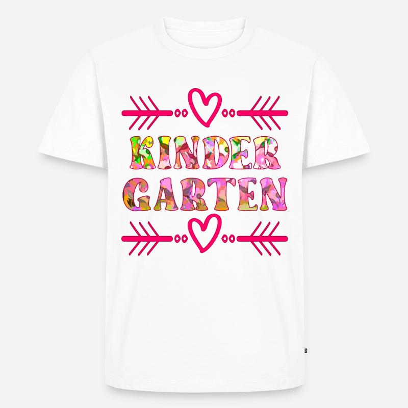 KINDERGARTEN FLORALES MUSTER - Männer Premium Bio T-Shirt - Weiß