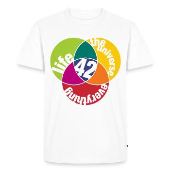 La vie, l’univers et tout - T-shirt Premium bio Homme - blanc - Devant - Nico (187cm)