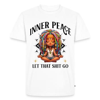 Figures de méditation colorées Dreadlocks Yoga - T-shirt Premium bio Homme - blanc - Devant - Nico (187cm)