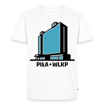 La ville de Piła Wlkp et l’hôtel Gromada Rodło - T-shirt Premium bio Homme - blanc - Devant - Nico (187cm)