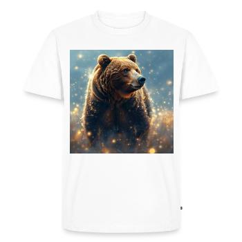 Animal Totem Ours Brun - T-shirt Premium bio Homme - blanc - Devant - Nico (187cm)