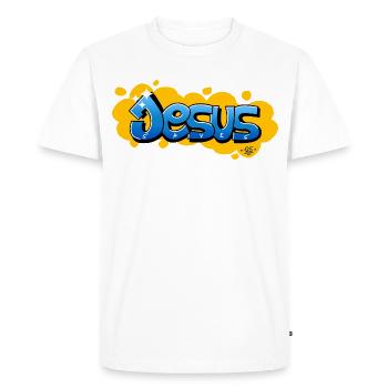 Jésus sauve - T-shirt Premium bio Homme - blanc - Devant - Nico (187cm)
