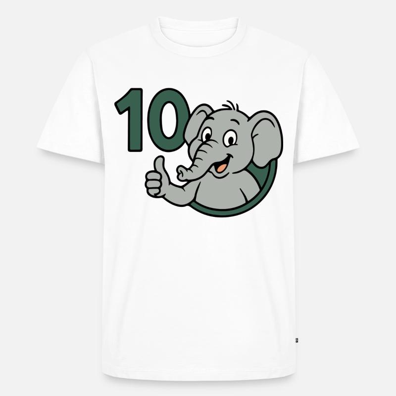 Rüsselpower mit 10 - Männer Premium Bio T-Shirt - Weiß