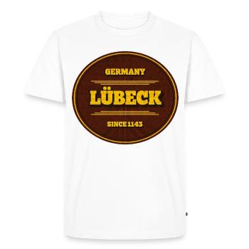 Lübeck Seal since 1143 - Men's Premium Organic T-Shirt - white - Front - Nico (187cm)