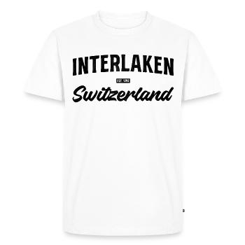 Interlaken Swiss Travel Vibes - Men's Premium Organic T-Shirt - white - Front - Nico (187cm)