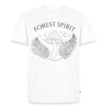 Forest spirit, mushroom and fern - Men's Premium Organic T-Shirt - white - Front - Nico (187cm)