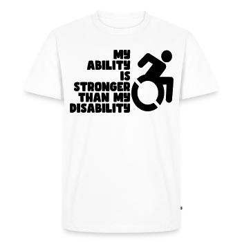 My strength is greater than my disability # - Men's Premium Organic T-Shirt - white - Front - Nico (187cm)