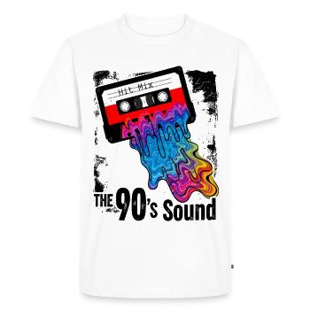 The 90s Sound - Retro Cassette Colorful - Men's Premium Organic T-Shirt - white - Front - Nico (187cm)
