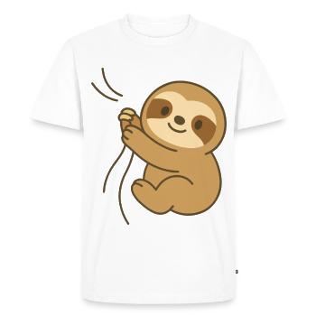 Cozy Sloth Hug - Cuddly Sloth Baby - Men's Premium Organic T-Shirt - white - Front - Nico (187cm)